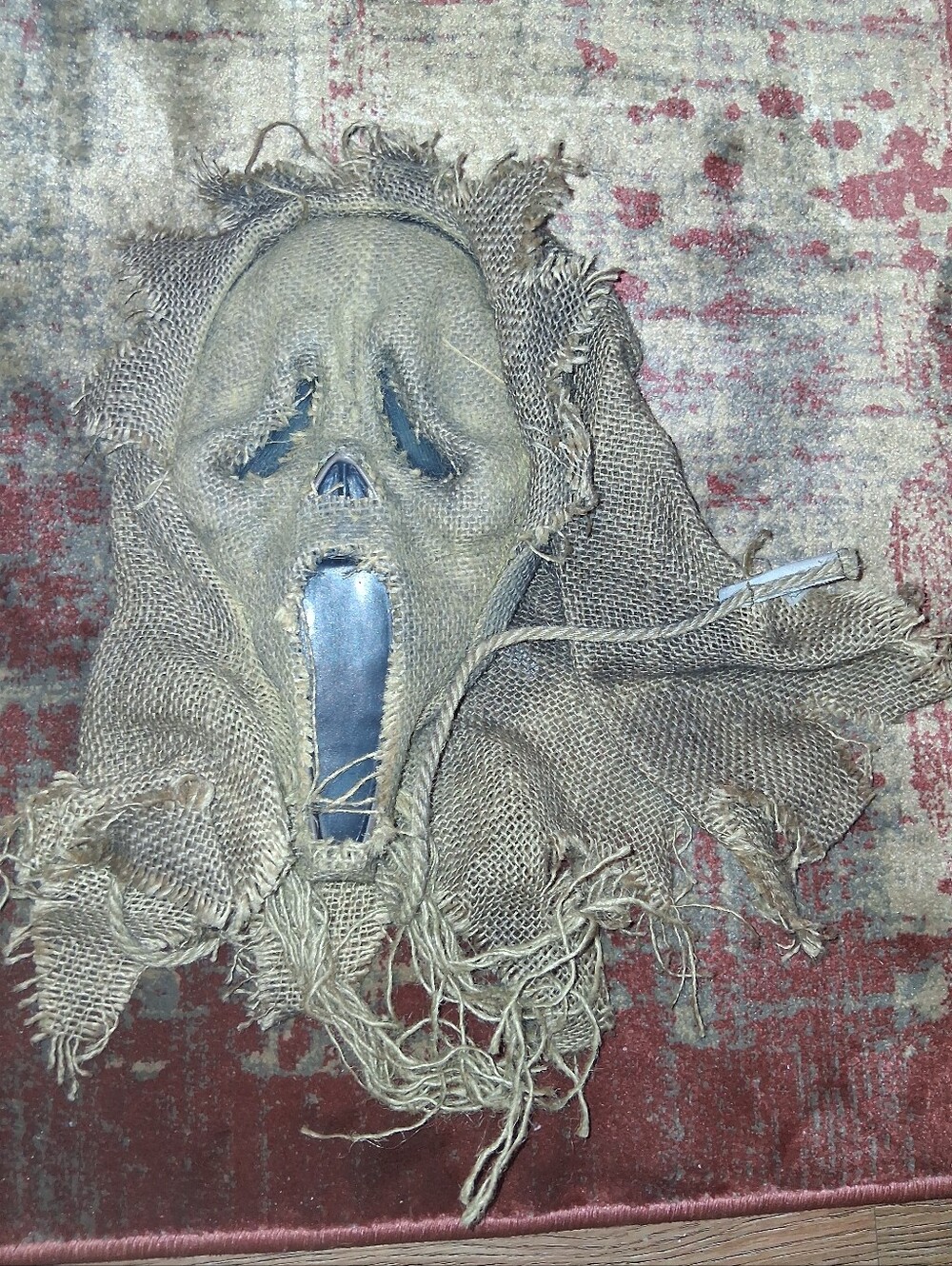 Scream 4 Halloween Scarecrow Ghost Face burlap ADULT mask